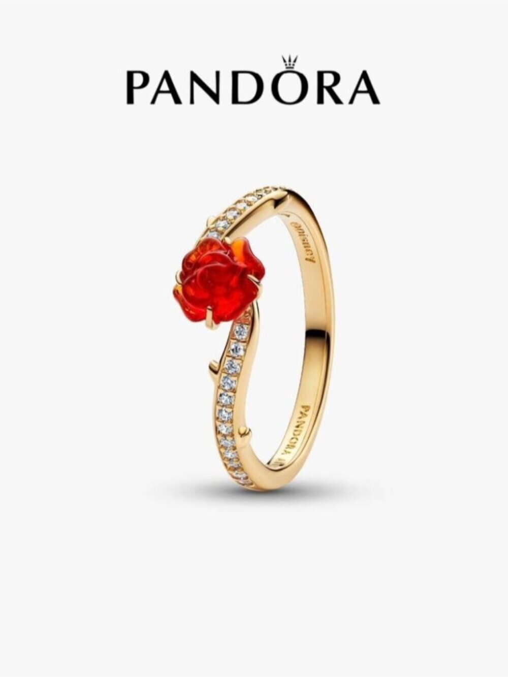 Pandora Disney Beauty and the Beast Enchanted Rose Ring